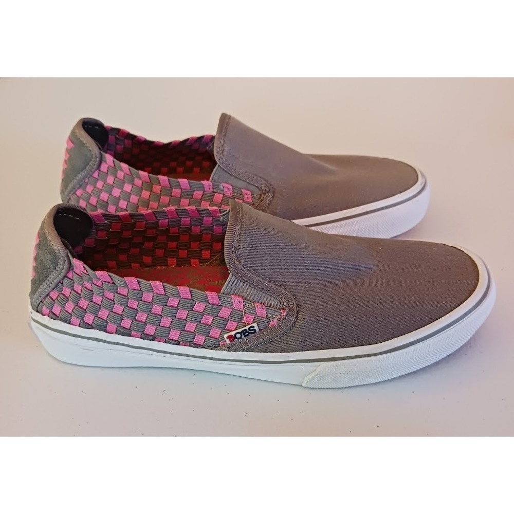 Bobs California From Skechers Memory Foam Women Slip On Pink Gray Size 7W